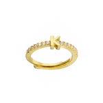 PAVE LETTER Ring